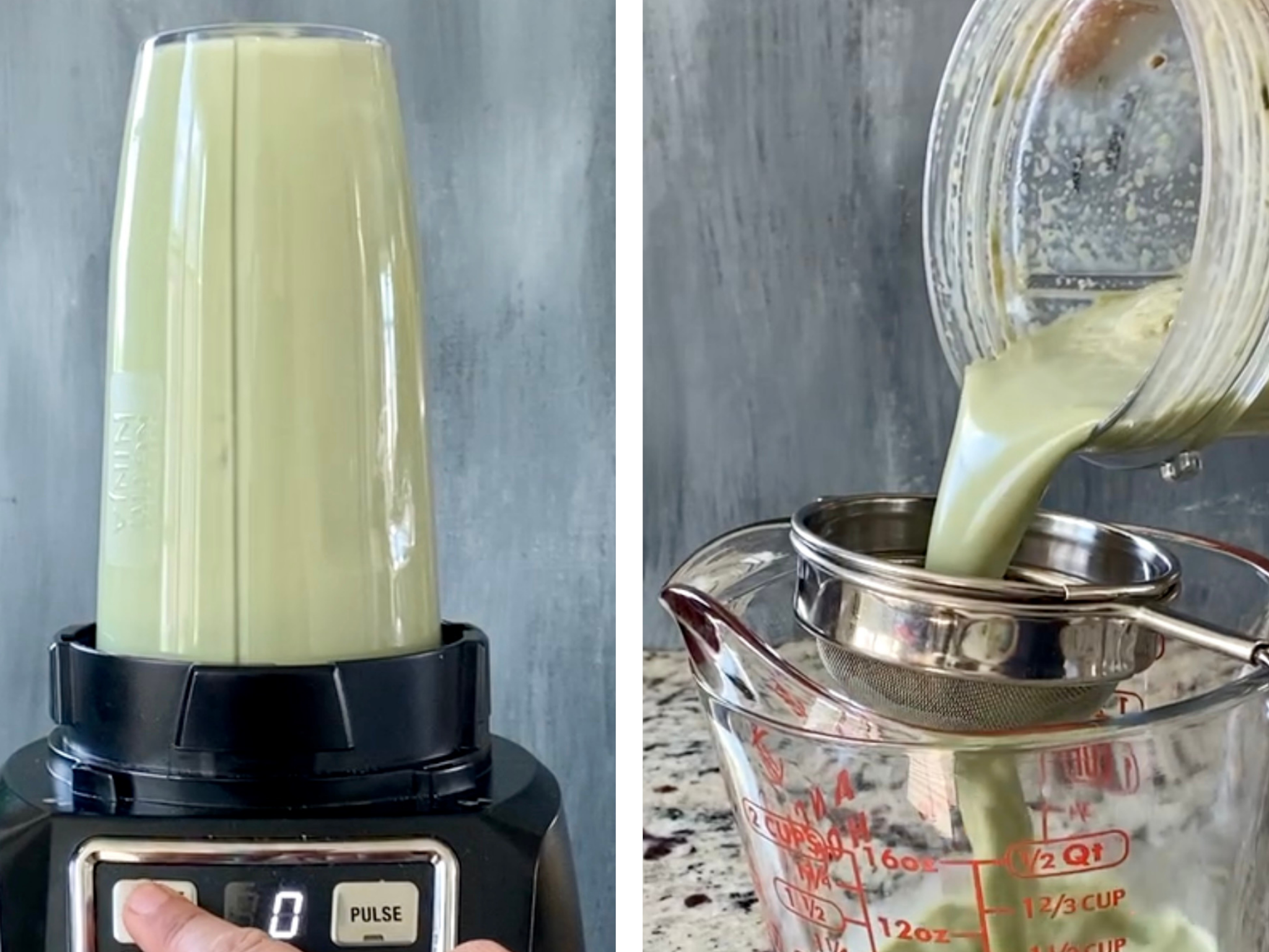 Blending paan milkshake and pouring it out