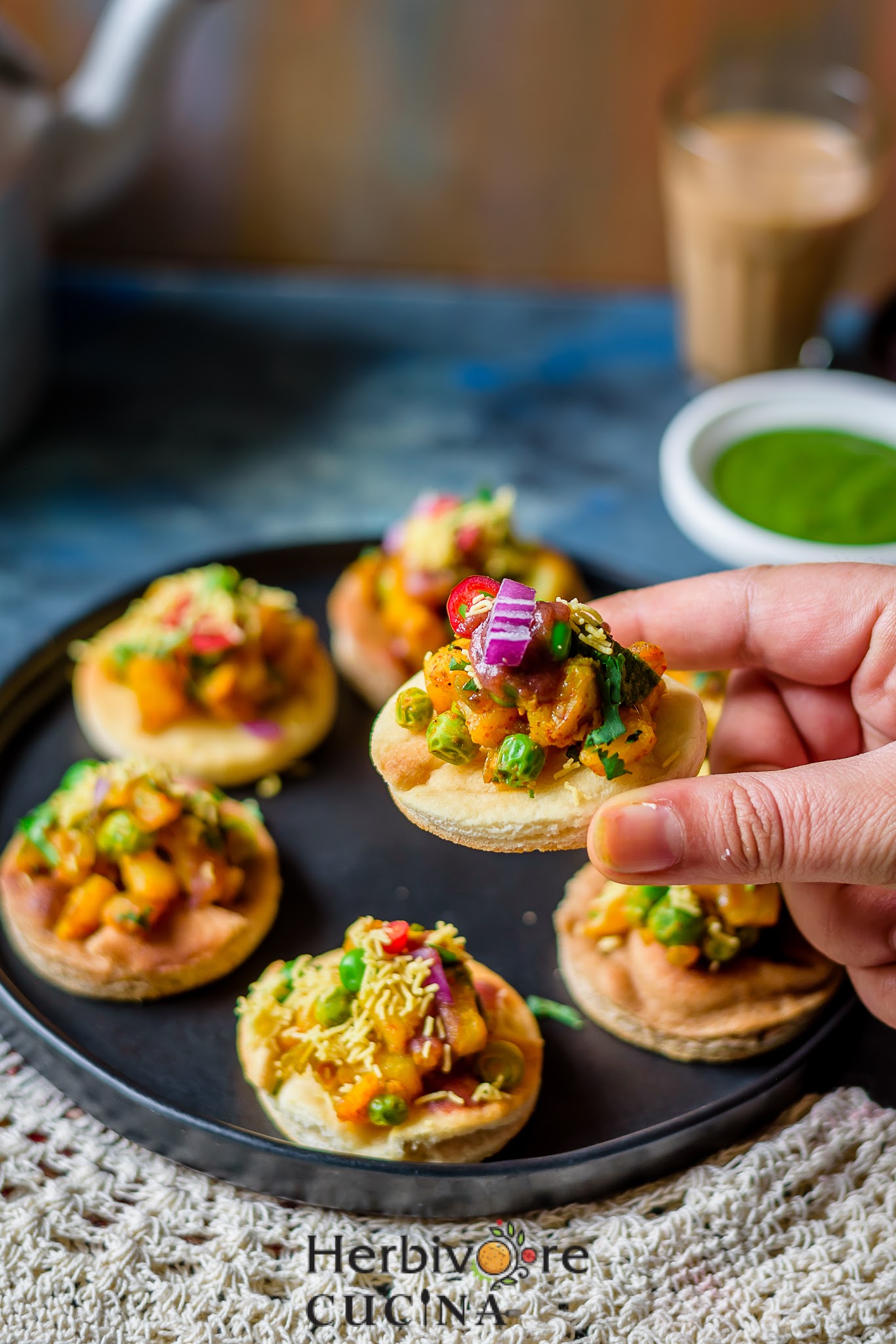 Deconstructed Potato Peas Samosa Bites - Herbivore Cucina