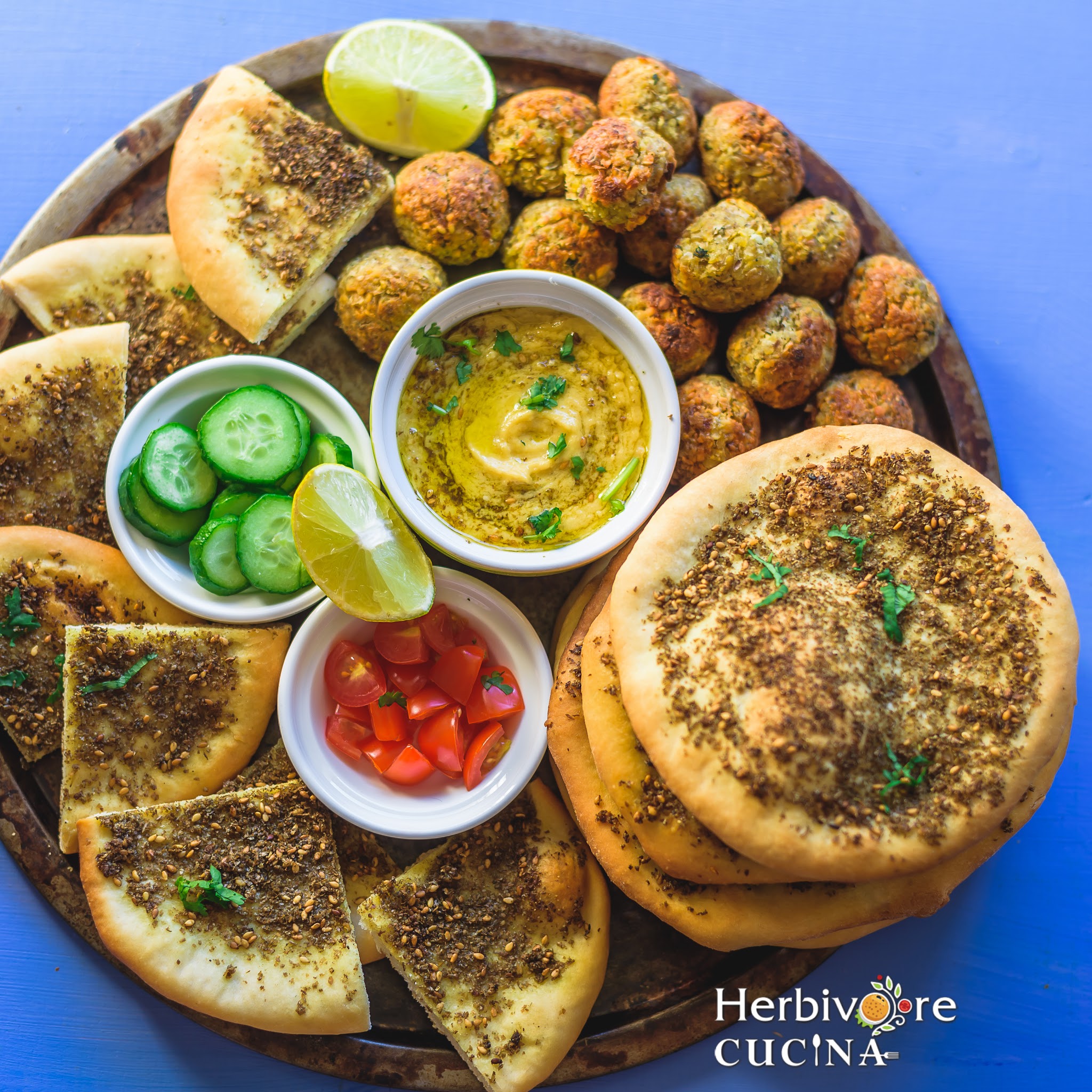 Manakish Za'atar (Lebanese Flatbread) for #BreadBakers - Herbivore