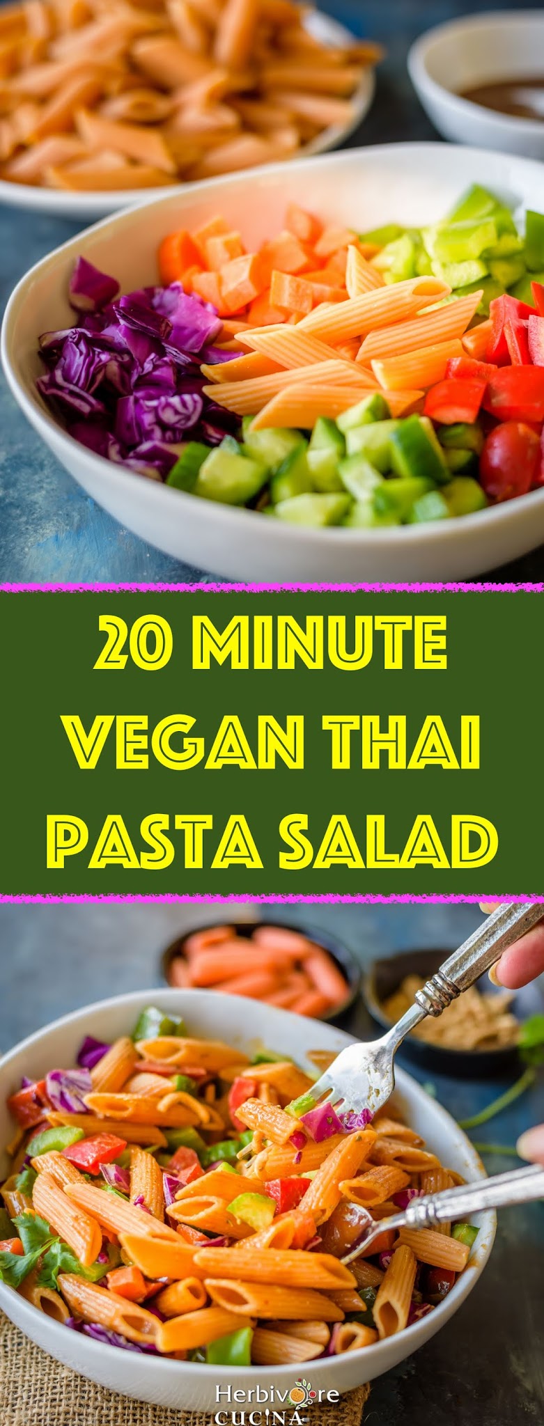 Vegan Thai Pasta Salad - Herbivore Cucina