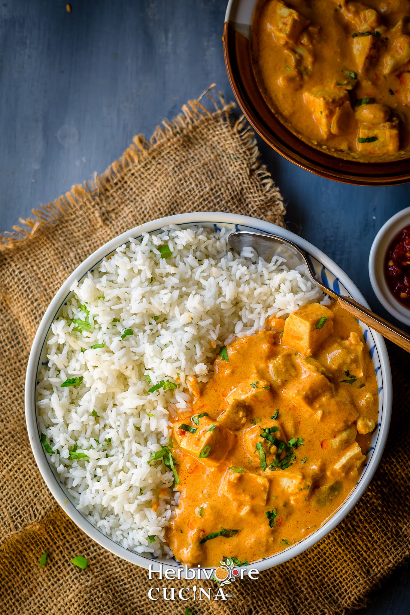 Instant Pot Peanut Tofu curry with rice
