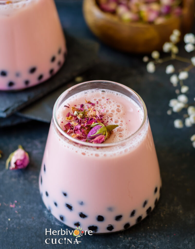 Rose Boba (Bubble) Tea - Herbivore Cucina