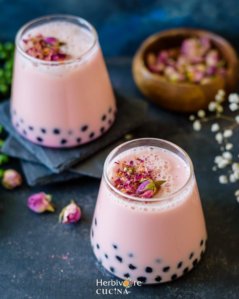 Rose Boba (Bubble) Tea - Herbivore Cucina