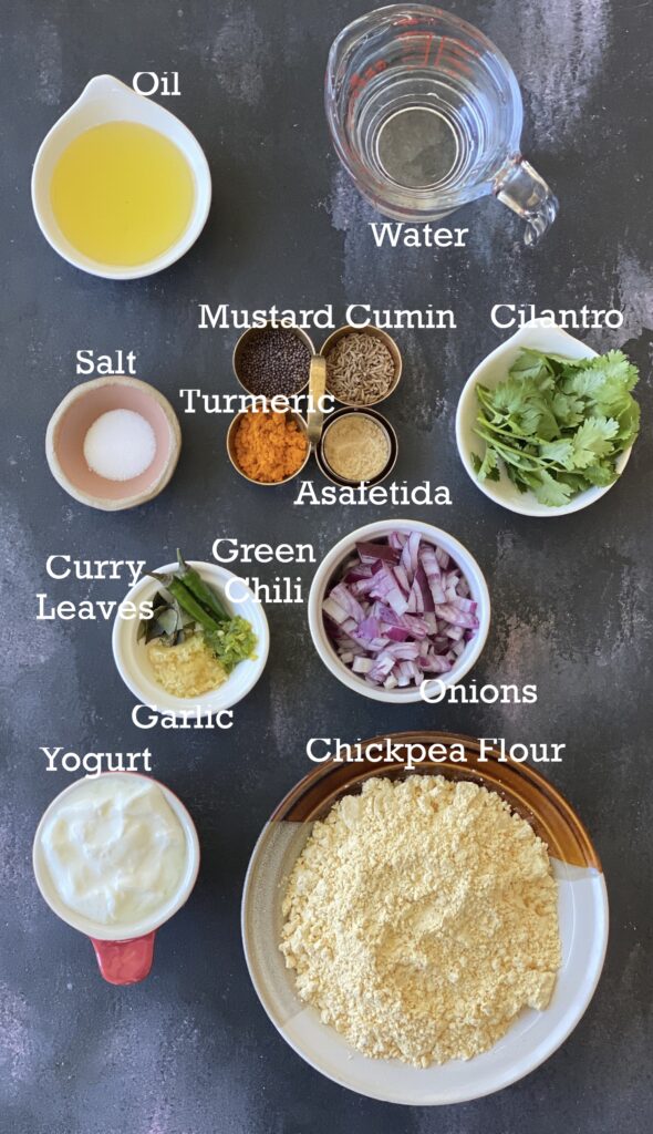 Ingredients to make dhokli khandvi