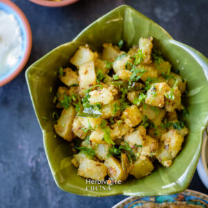 Potato bhaji in bowl
