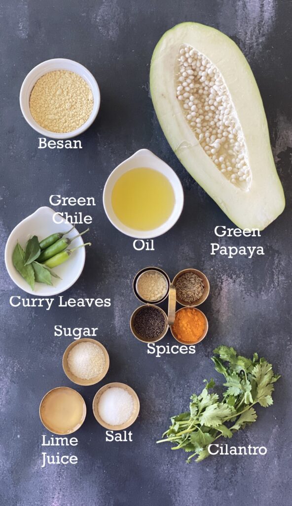ingredients for papaya chutney