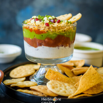 Front view of Papdi Chaat Dip