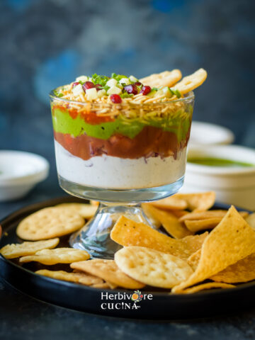 Front view of Papdi Chaat Dip