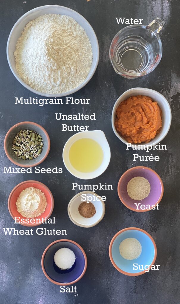 Pumpkin Bread ingredients