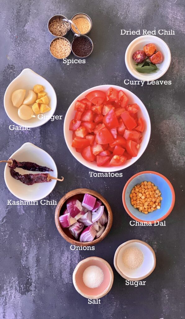 Tomato Chutney ingredients