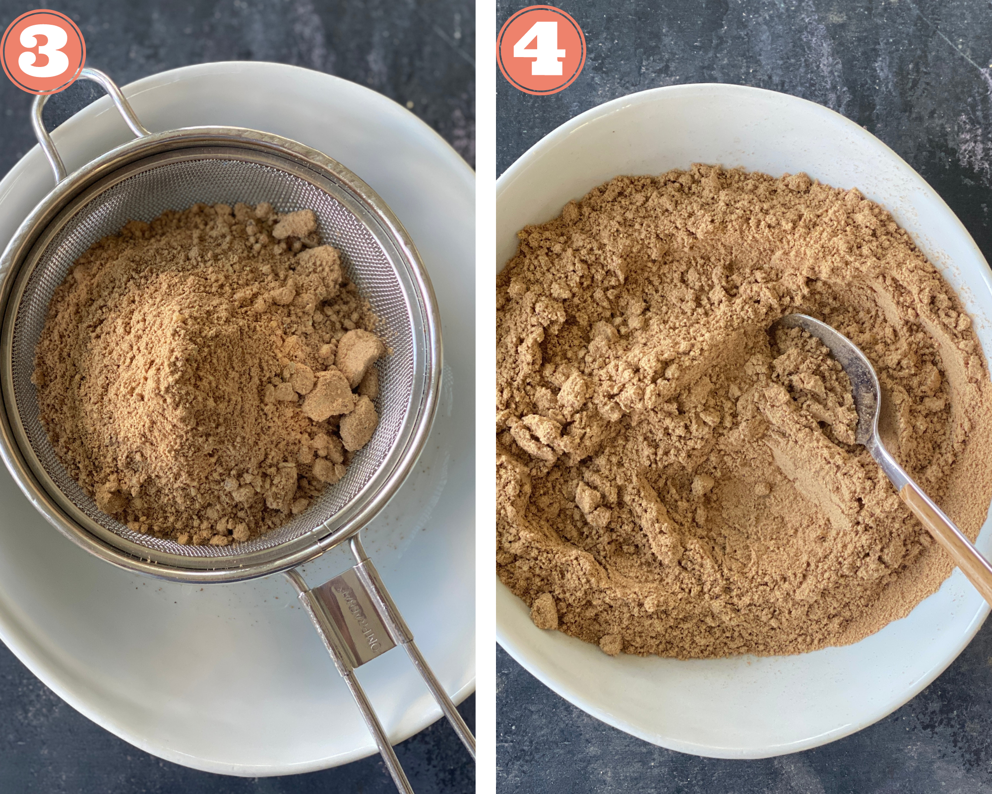 Collage steps to make chai masala using a blender. 