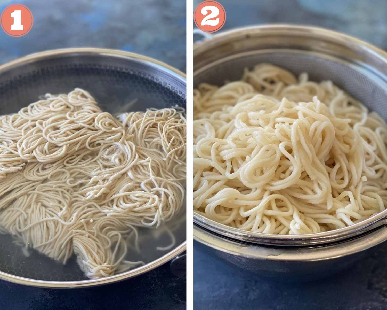 Cook the noodles as per packet instructions and drain well.
