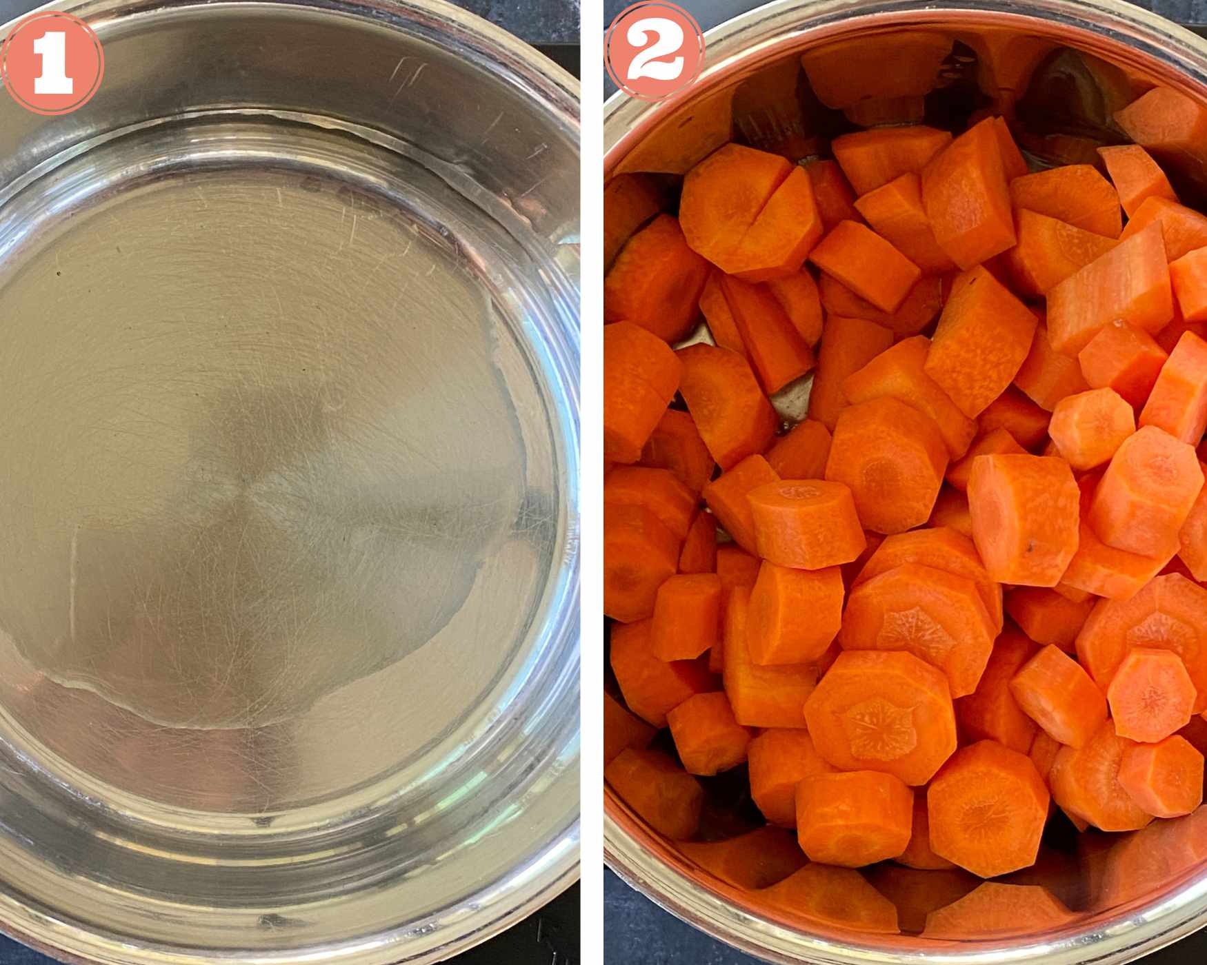 Heat ghee in a pressure cooker and add carrot slices to it.