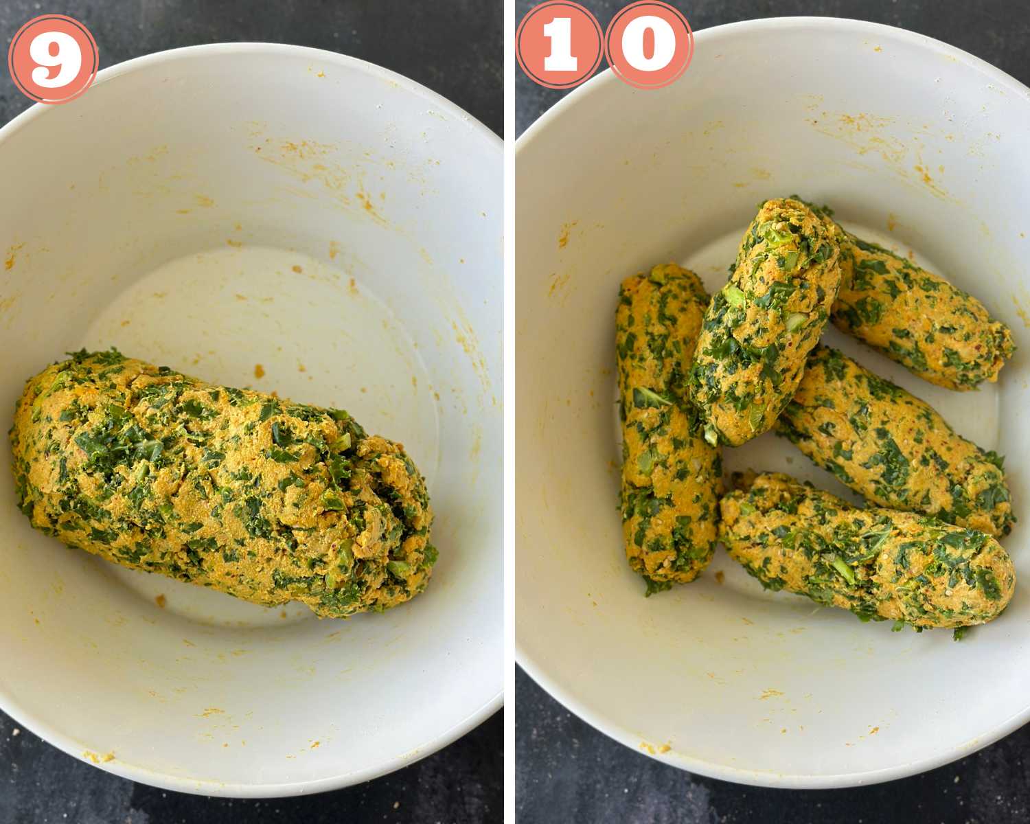 How to shape kale muthiya to steam them.