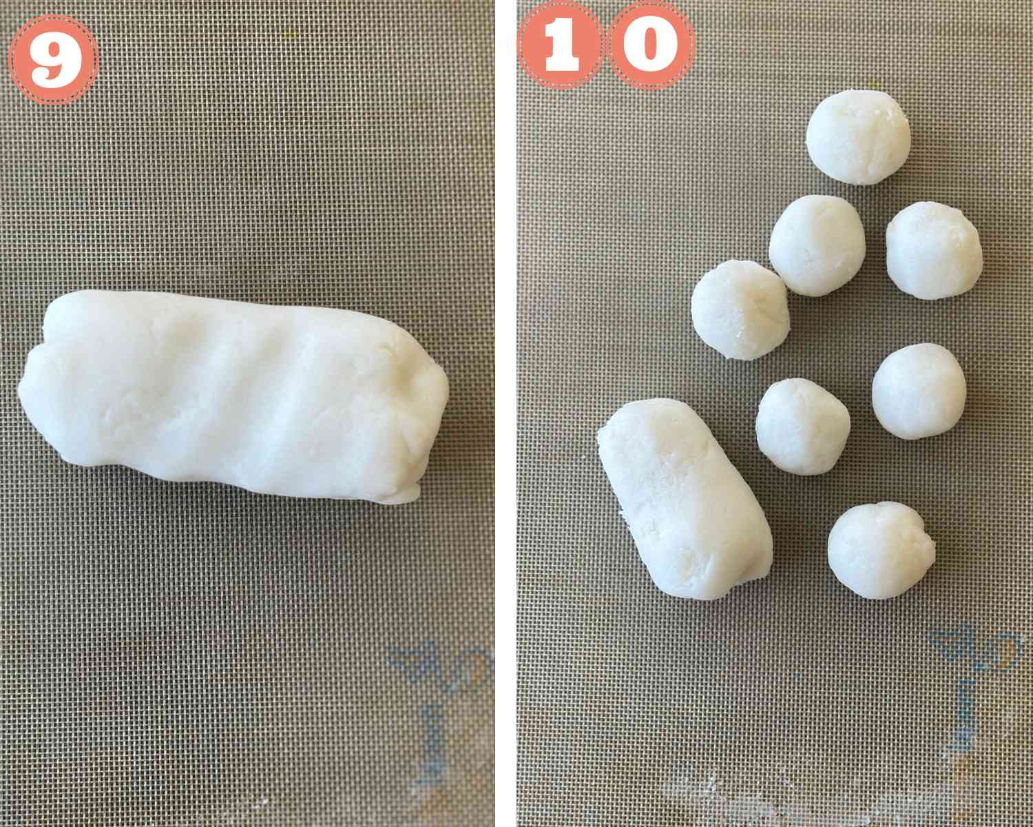 Collage steps to make Ukadiche Modak; make the dough soft and divide into balls. 